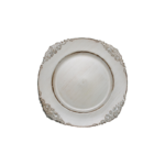 Charger - Antiqued White/ Grey Acrylic