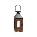 Lantern- Hartford Wooden Black Metal Top - Small