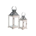 Lanterns - White  with metal top single set