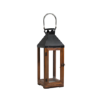 Lantern- Hartford- Wooden Black Metal Top- Large
