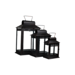 Lantern - Brown/ Rustic Rectangular - set of 3