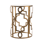 Lounge Nested Side Tables Gold White Top - Image 2